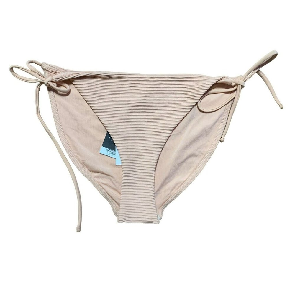 TOPSHOP Women's Nude Tie-Side Bikini Bottoms Swimsuit Bottom Swim Swimwear Sz 10